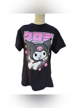 Sanrio Kawaii Cute Kuromi Black Alternative Graphic Tee Tshirt Unisex Small